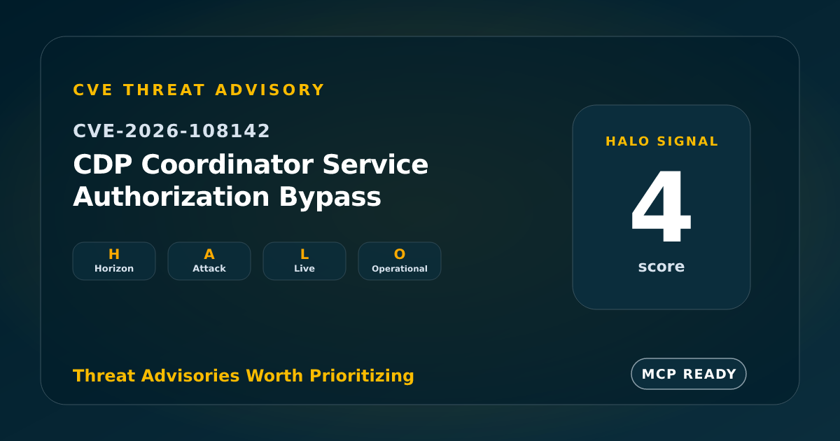 CVE-2026-108142: CDP Coordinator Service Authorization Bypass