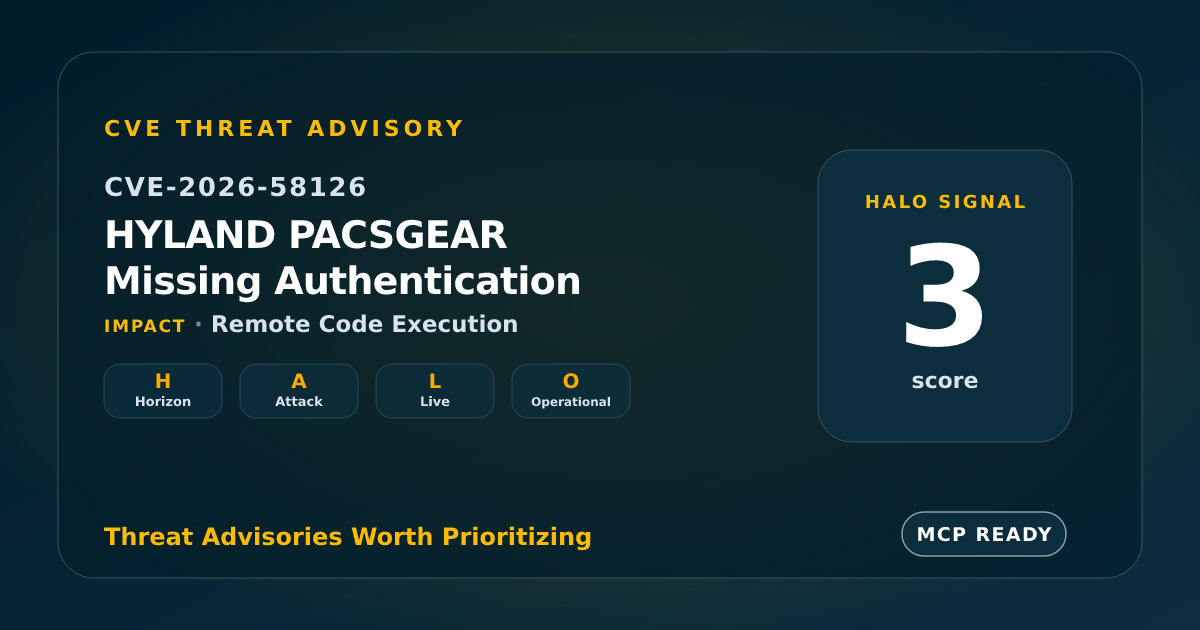 CVE-2026-58126: PACSgear PACS Scan Unauthenticated Remote Code Execution