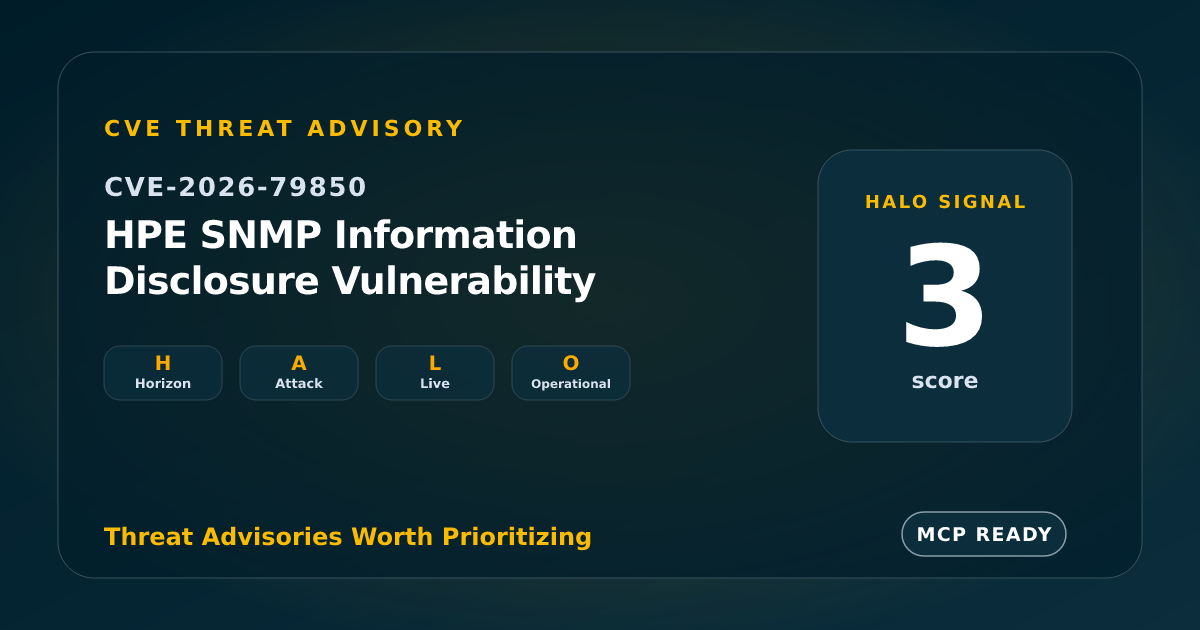 CVE-2026-79850: HPE SNMP Information Disclosure Vulnerability